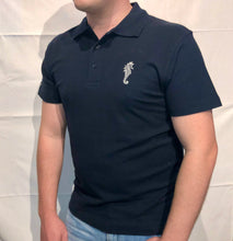 Load image into Gallery viewer, SEA LIFE Trust White's Seahorse Polo Shirt Navy