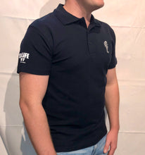 Load image into Gallery viewer, SEA LIFE Trust White's Seahorse Polo Shirt Navy