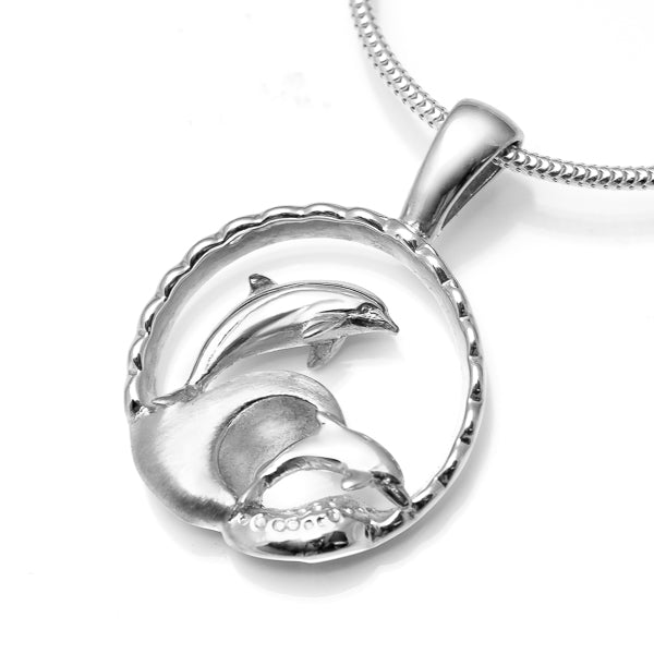 Silver Necklace Dolphin Jewellery Australia Two Dolphin Necklace