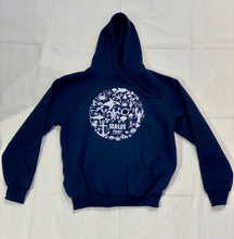 Load image into Gallery viewer, SEA LIFE Trust Montage Unisex Hoodie Navy
