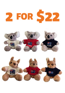 Assorted Koala/Kangaroo Plush Keyrings