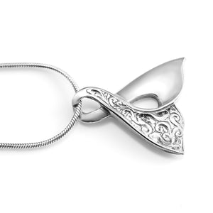Engraved Eternity Whale Tail Necklace