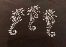Load image into Gallery viewer, SEA LIFE Trust White&#39;s Seahorses Ladies t-shirt Navy
