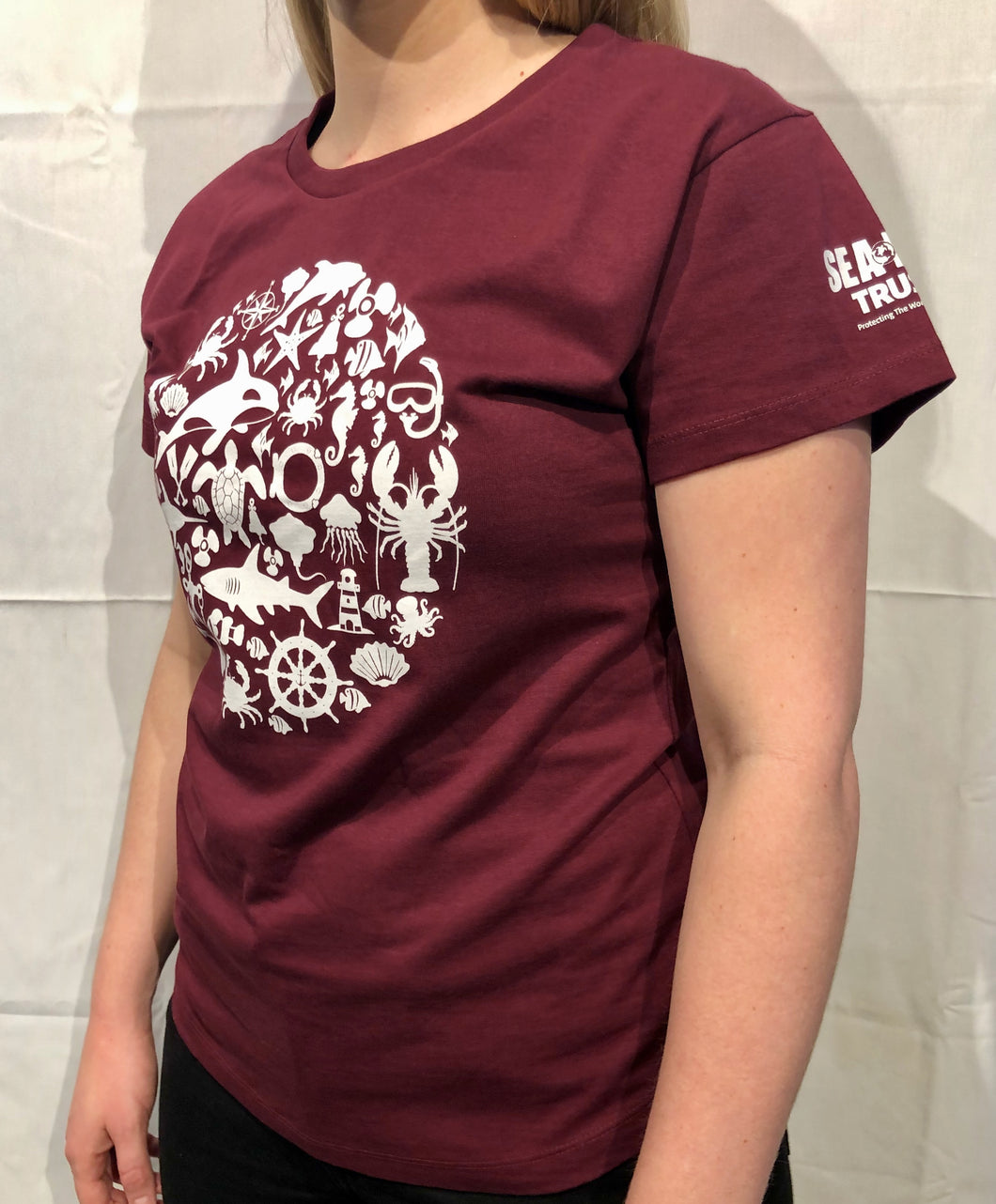 SEA LIFE Trust Montage Ladies t-shirt Maroon