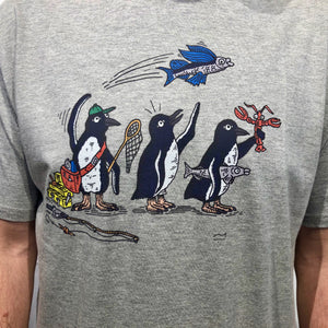 SEA LIFE Sydney Waddle of Penguins Unisex t-shirt Grey Marle