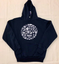 Load image into Gallery viewer, SEA LIFE Trust Montage Unisex Hoodie Navy

