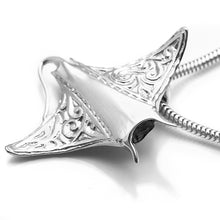 Load image into Gallery viewer, Engraved Manta Ray Necklace

