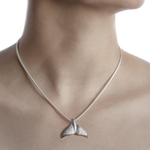 Engraved Whale Tail Necklace