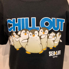 Load image into Gallery viewer, SEA LIFE Sydney Chill Out Penguin Kids t-shirt Black
